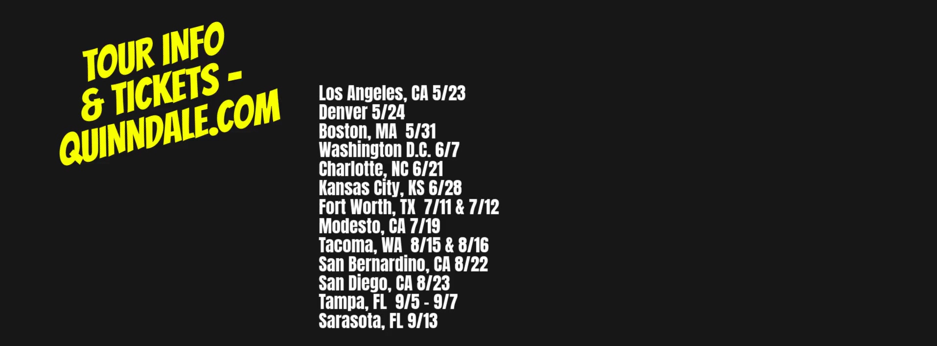 Quinn Dale Oh Yes He Did Tour Poster 2026